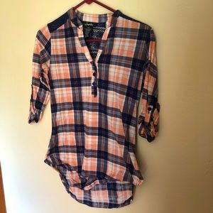 High Low Flannel Tee